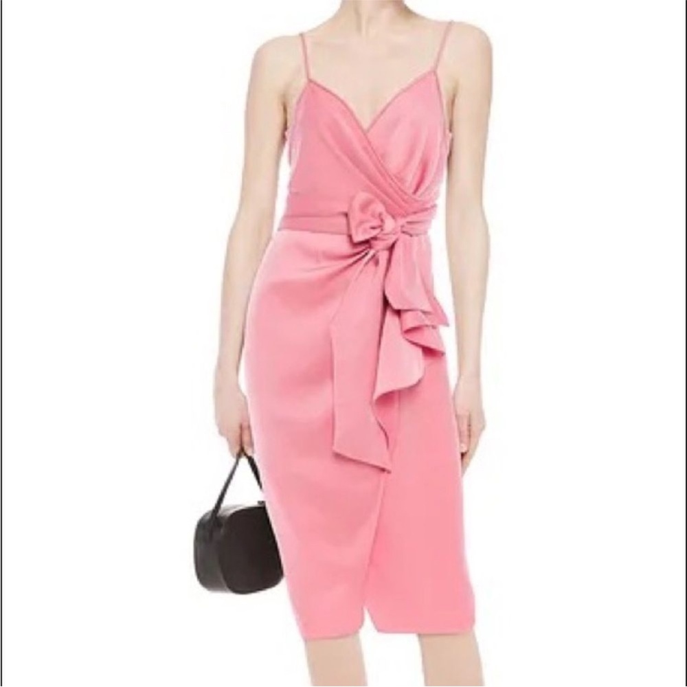 NWT DIANE VON FURSTENBERG AVILA PETAL PINK SLEEVELESS WRAP MIDI DRESS SIZE 10